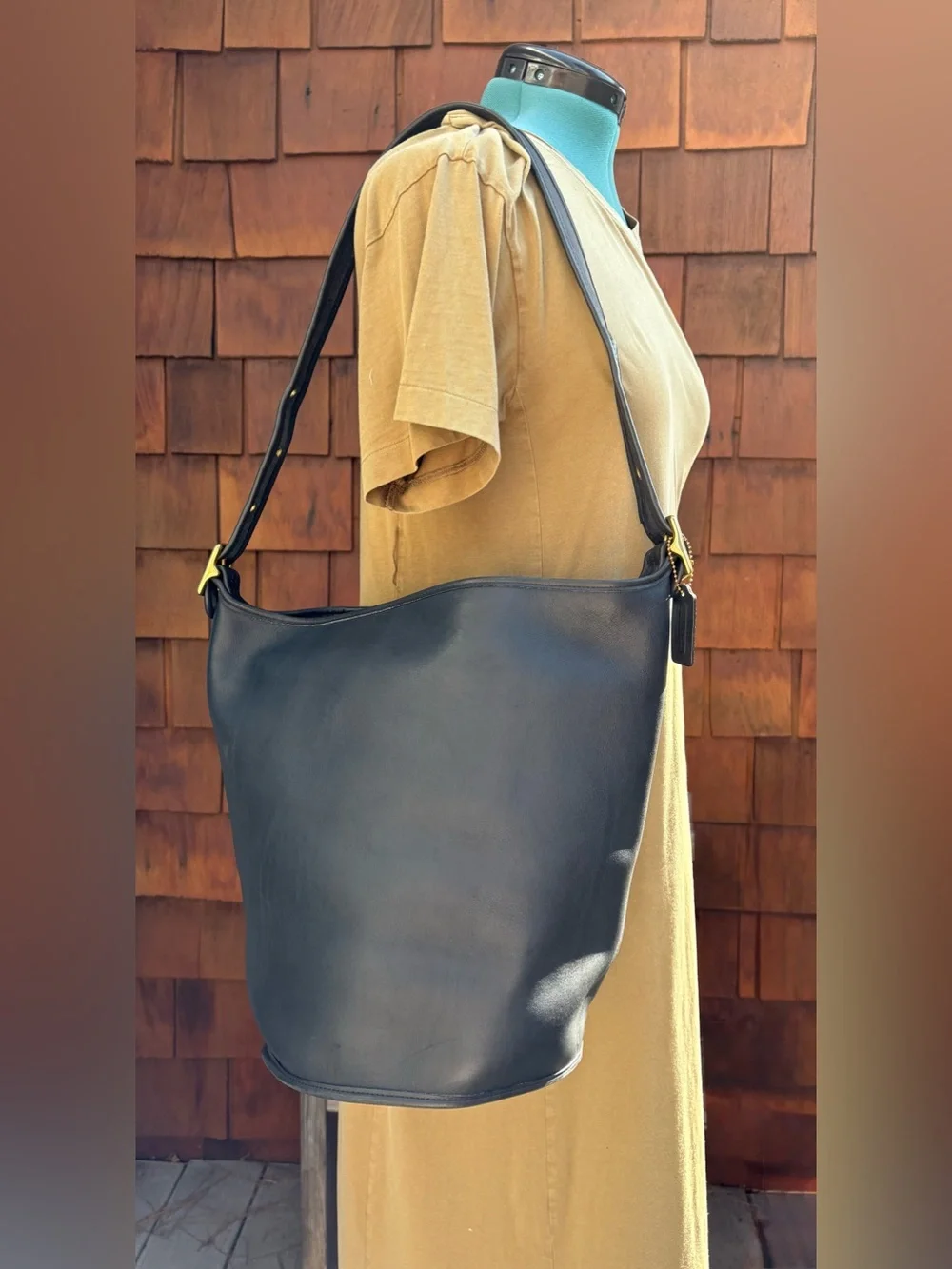 Like New Navy Vintage Coach Duffle Feed Sac Weekender Carryall 9085 Skinny Case